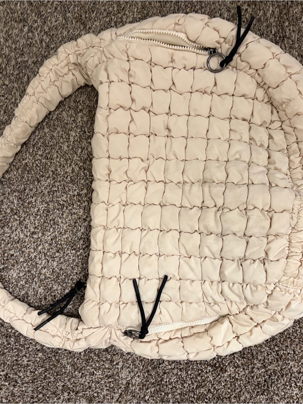 Women’s Quilted Cream Puffer Jacket - Lightweight Packable Coat